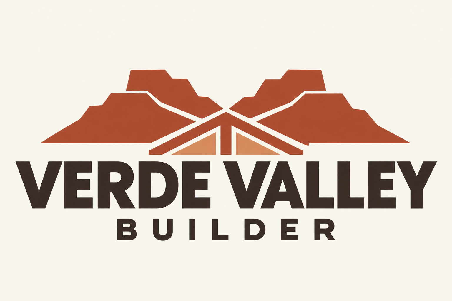 Verde Valley Builder — red-rock mesa and roofline logo
